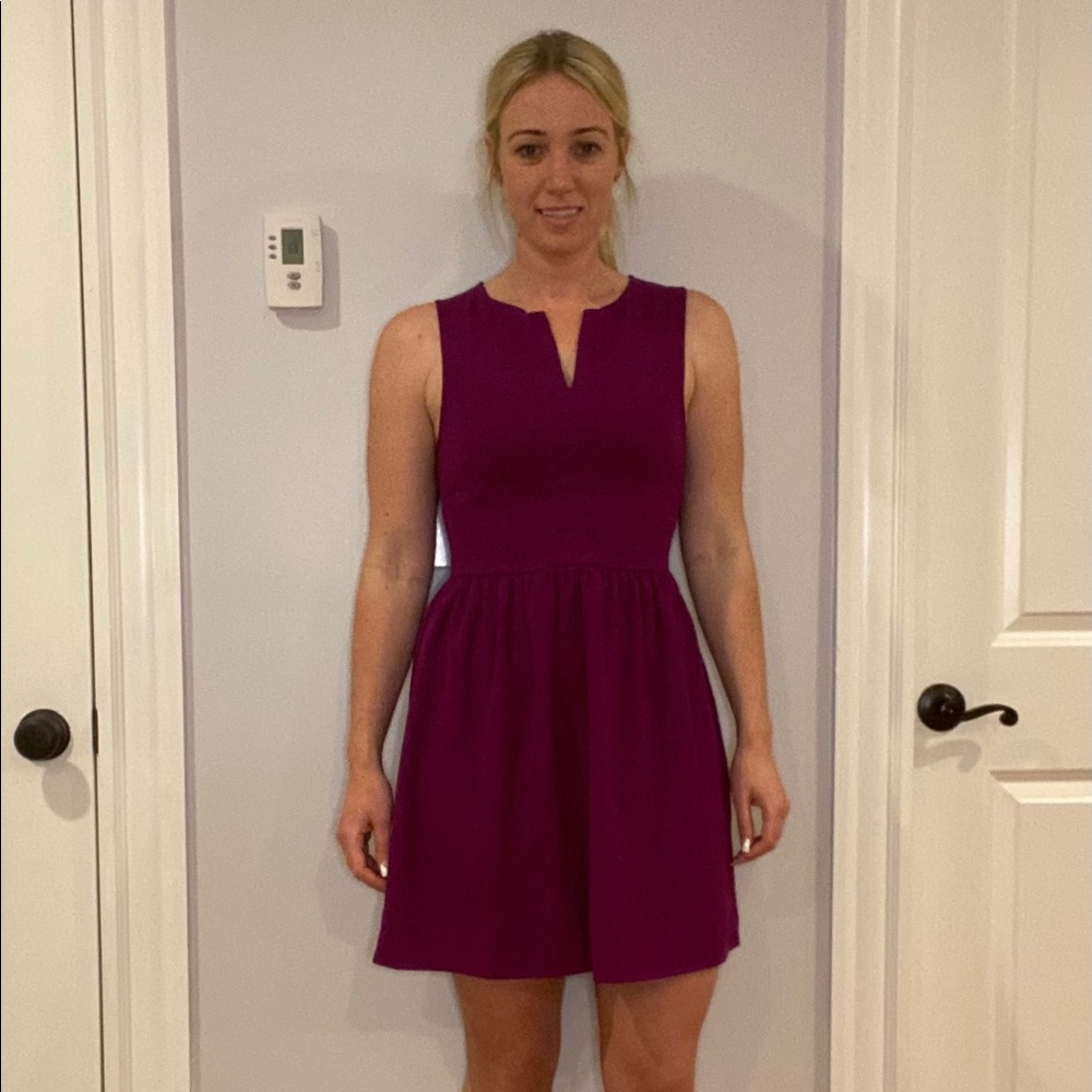 Dark Fuchsia Pink Apron Style Dress